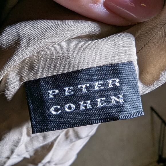 Peter Cohen 2 Pc 100% Silk Gray White Abstract Print Tank Top Skirt Set Sz S - Picture 4 of 5